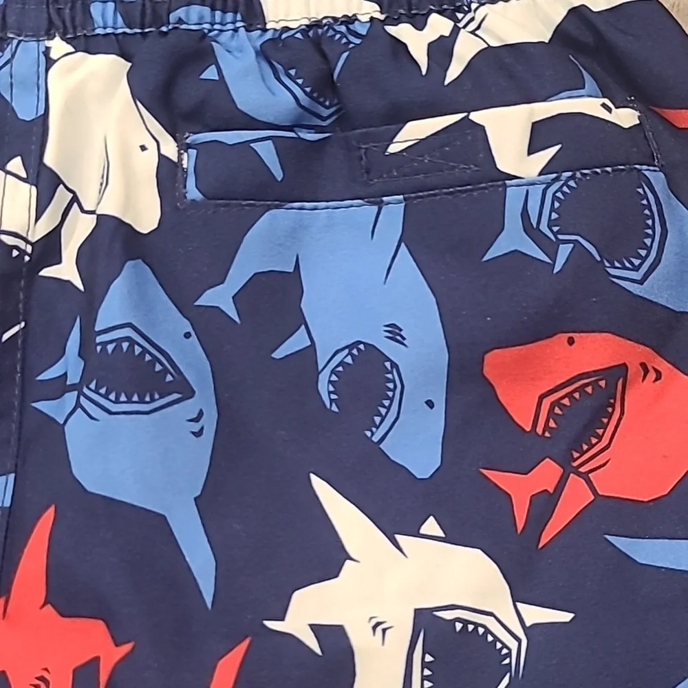 O'RAGEOUS Americana Sharks Swim Trunks Size Small